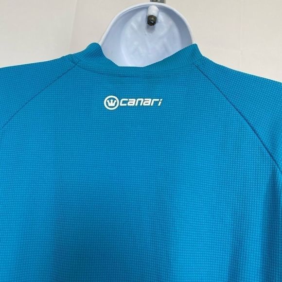 Canari Sz S Cycling Jersey Top Half Zip Blue Black - Picture 4 of 5